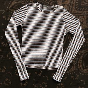 Brandy Melville Striped Longsleeve Crop Top